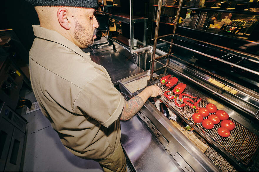 Chef working in kitchen