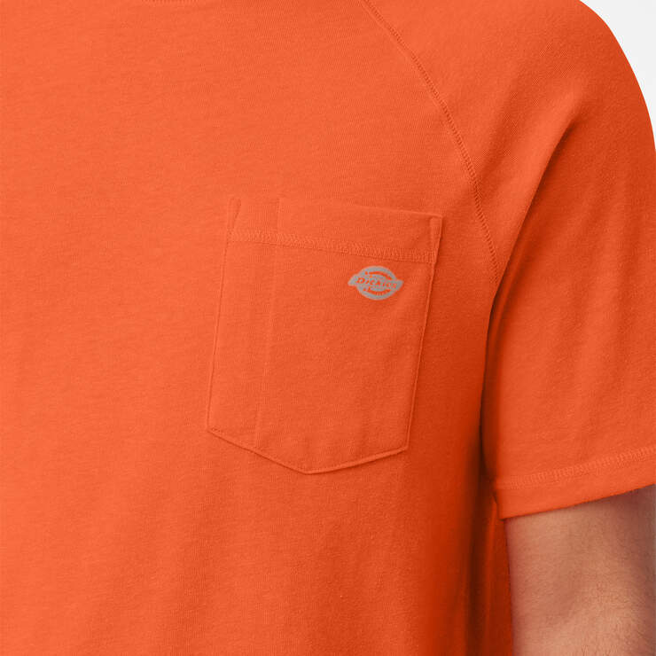 Cooling Short Sleeve Pocket T-Shirt - Bright Orange (BOD) image number 9