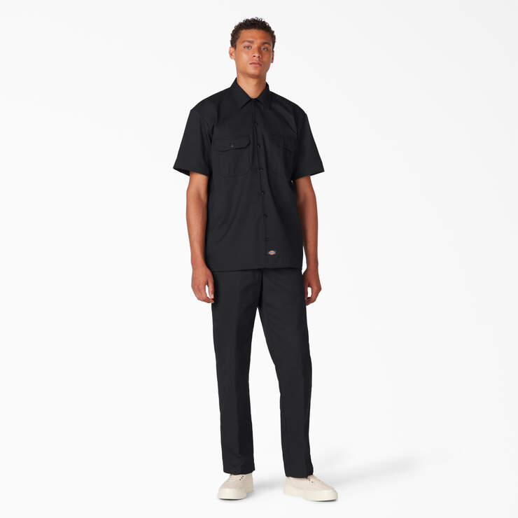 Short Sleeve Work Shirt - Black (BK) image number 13