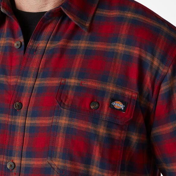 FLEX Long Sleeve Flannel Shirt - Aged Brick Navy Plaid &#40;GP2&#41;