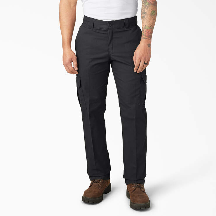 Pantalon cargo de coupe standard en tissu FLEX - Black (BK) numéro de l’image 1