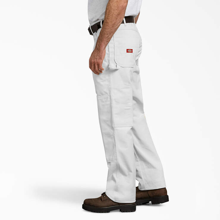 Pantalon menuisier de peintre de coupe décontractée à genoux renforcés - White (WH) numéro de l’image 3