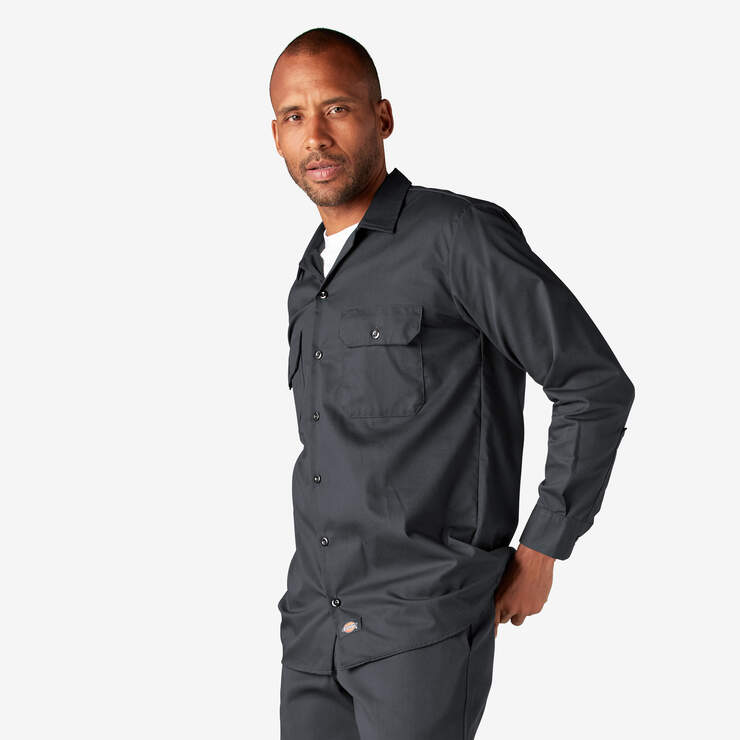 Long Sleeve Work Shirt - Charcoal Gray (CH) image number 3