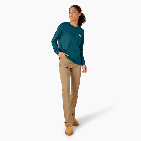 T-shirt imprim&eacute; &eacute;pais &agrave; manches longues pour femmes - Deep Lagoon &#40;DGN&#41;