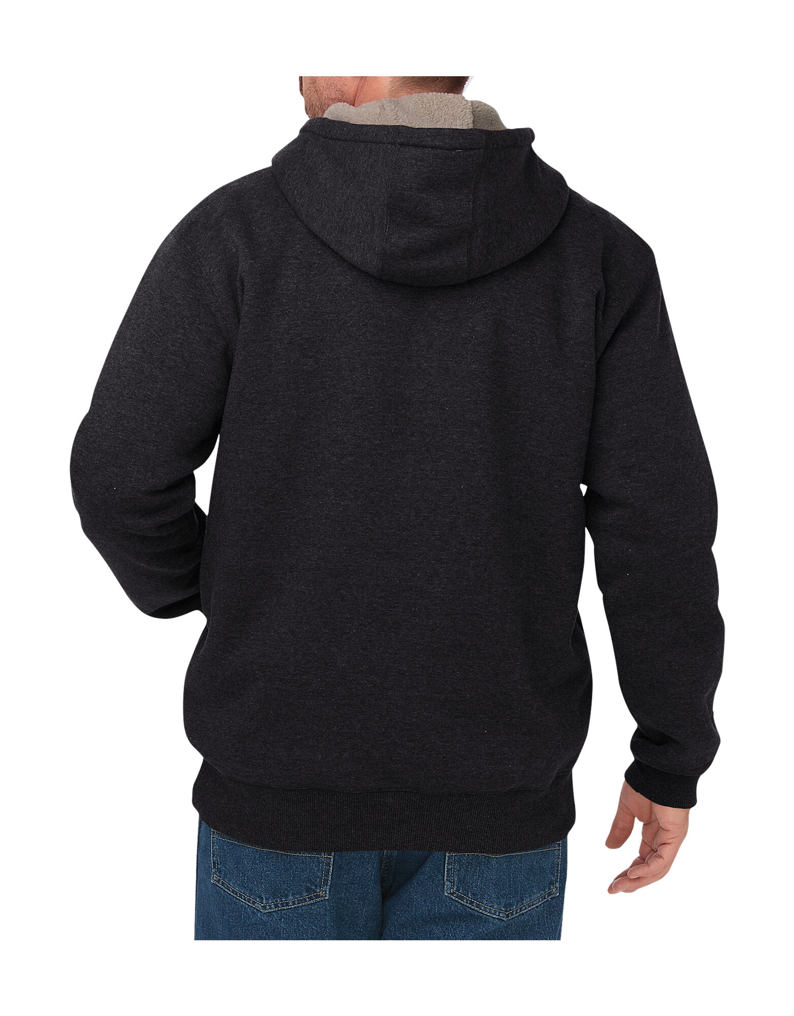 Black sherpa lined hoodie online