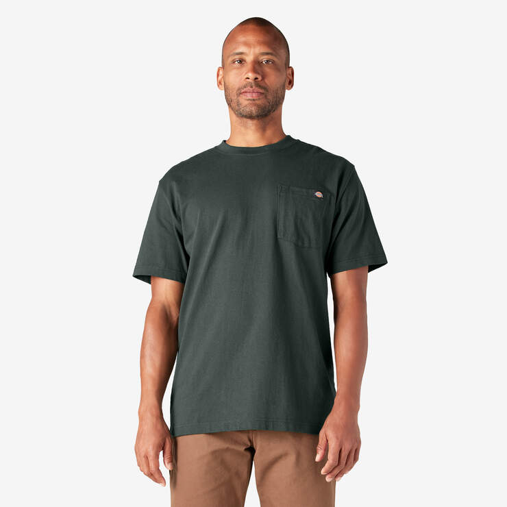 Heavyweight Short Sleeve Pocket T-Shirt - Hunter Green (GH) image number 1