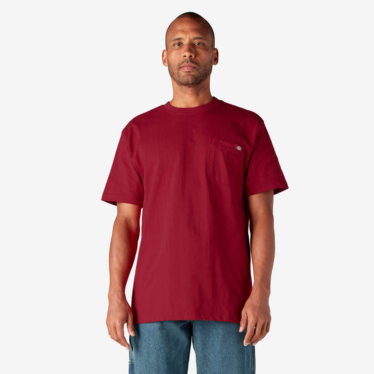 Heavyweight Short Sleeve Pocket T-Shirt - English Red (ER) image number 1