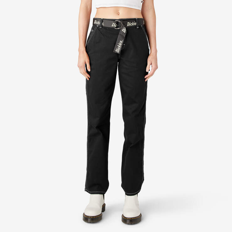 Women's Relaxed Fit Carpenter Pants - Black (BKX) image number 1