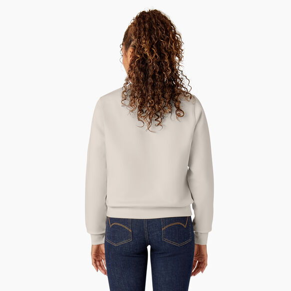 Chandail molletonn&eacute; imprim&eacute; &agrave; encolure ras du cou pour femmes - Cream &#40;CR9&#41;