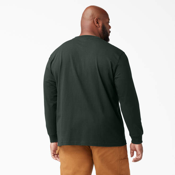 Heavyweight Long Sleeve Henley T-Shirt - Hunter Green (GH) image number 5