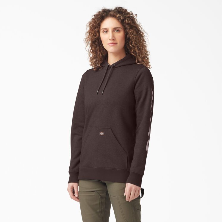 Women&#39;s Water Repellent Sleeve Logo Hoodie - Chocolate Brown Heather &#40;CBH&#41;