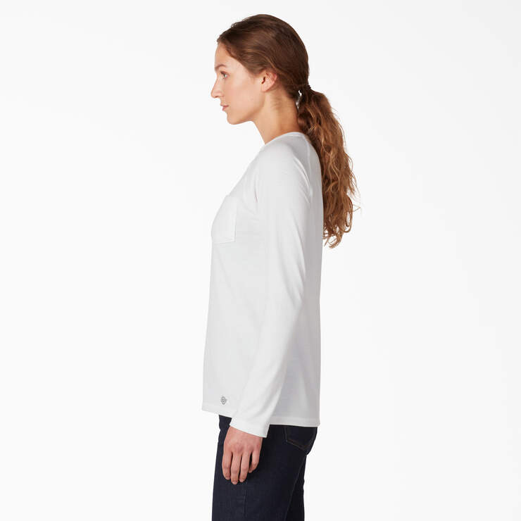 T-shirt rafraîchissant à manches longues et à poche pour femmes - White (WH) numéro de l’image 3