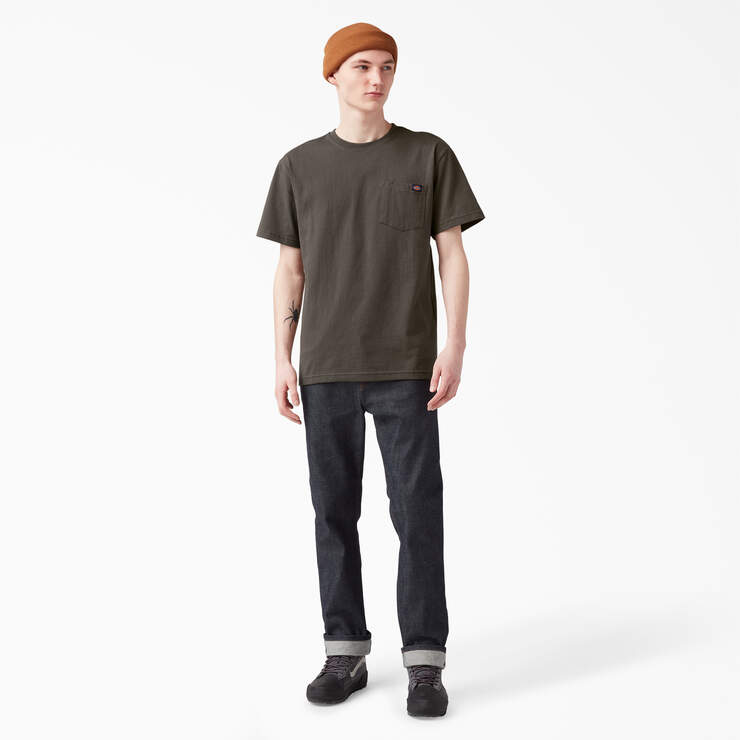 Heavyweight Short Sleeve Pocket T-Shirt - Black Olive (BV) image number 11