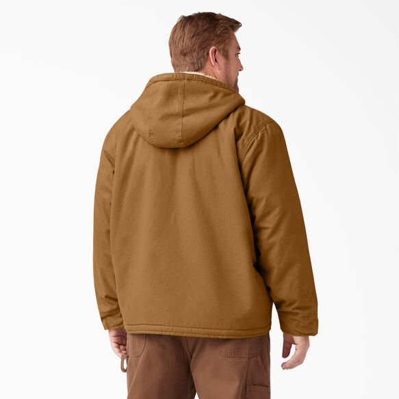 Duck High Pile Fleece Lined Hooded Jacket - Rinsed Brown Duck &#40;RBD&#41;