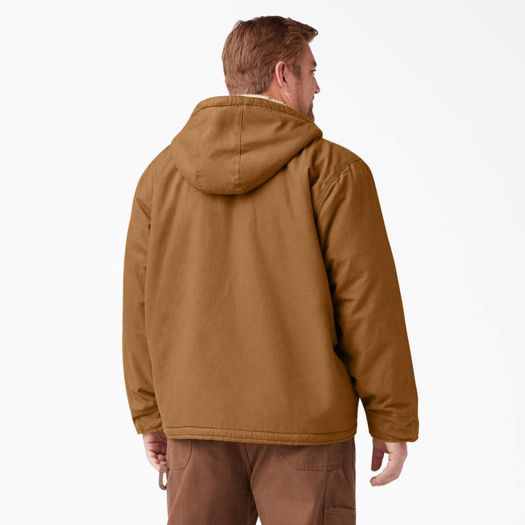 Veste à capuchon en coutil doublé en molleton poil long - Rinsed Brown Duck (RBD) numéro de l’image 5