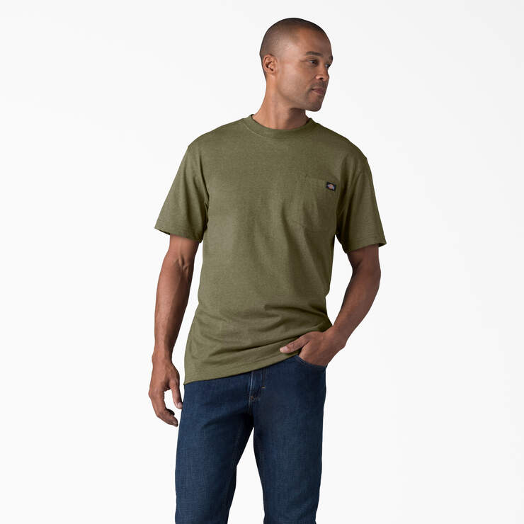 T-shirt en tissu chiné épais à manches courtes - Military Green Heather (MLD) numéro de l’image 1