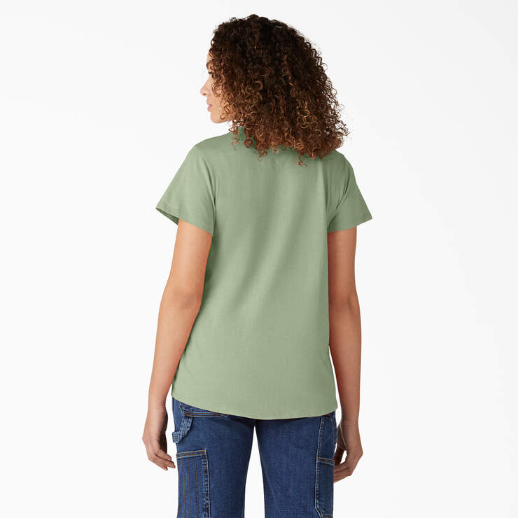 T-shirt à encolure en V et manches courtes pour femmes - Celadon Green (C2G) numéro de l’image 2