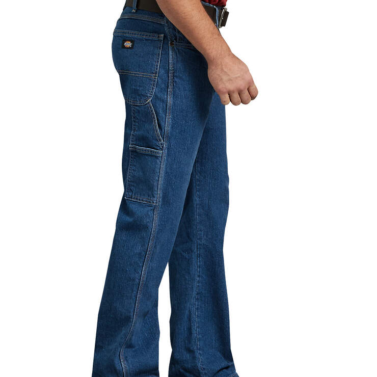 FLEX Relaxed Fit Straight Leg Carpenter Denim Jeans - Stonewashed Indigo Blue (FSI) image number 3