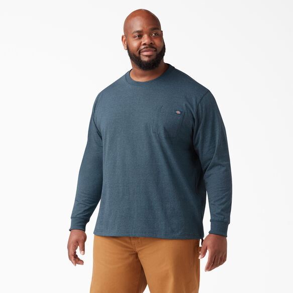 Heavyweight Heathered Long Sleeve Pocket T-Shirt - Baltic Blue &#40;BUD&#41;