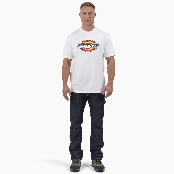 T-shirt imprimé avec logo tricolore à manches courtes - White (WH) numéro de l’image 4