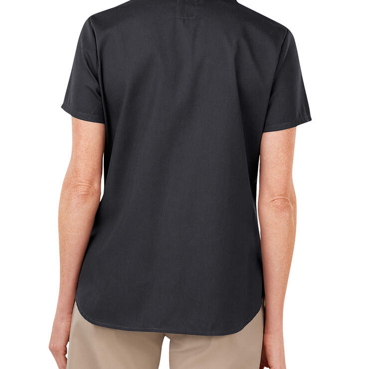 Women's Industrial Short Sleeve Work Shirt - Black (BK) image number 2