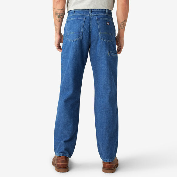 Relaxed Fit Double Knee Jeans - Stonewashed Indigo Blue &#40;SNB&#41;