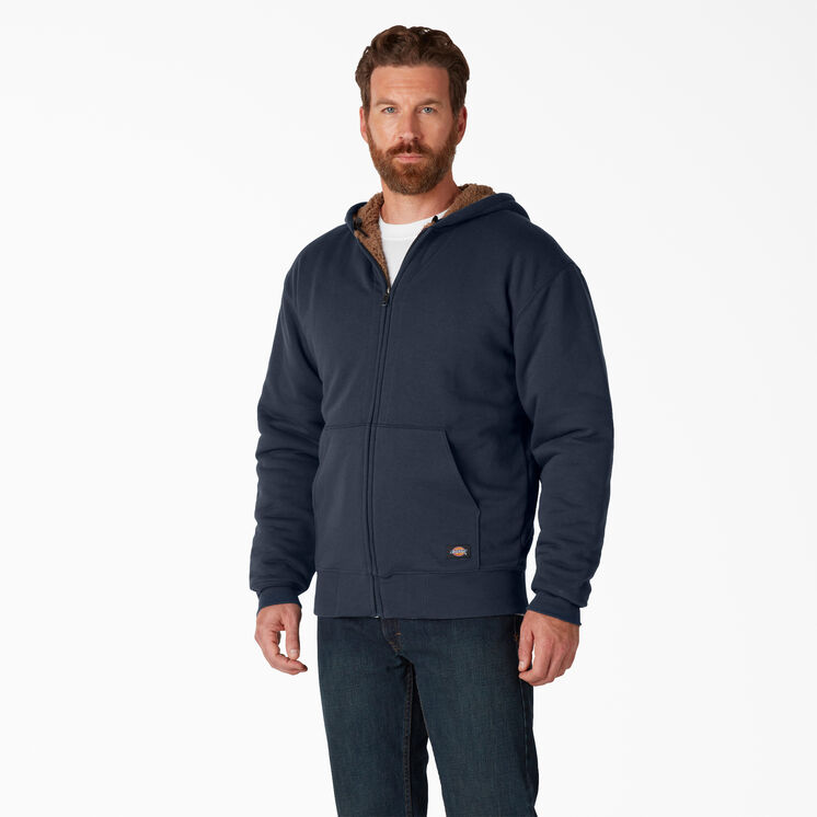 High Pile Fleece Lined Full Zip Hoodie - Dark Navy &#40;DN&#41;