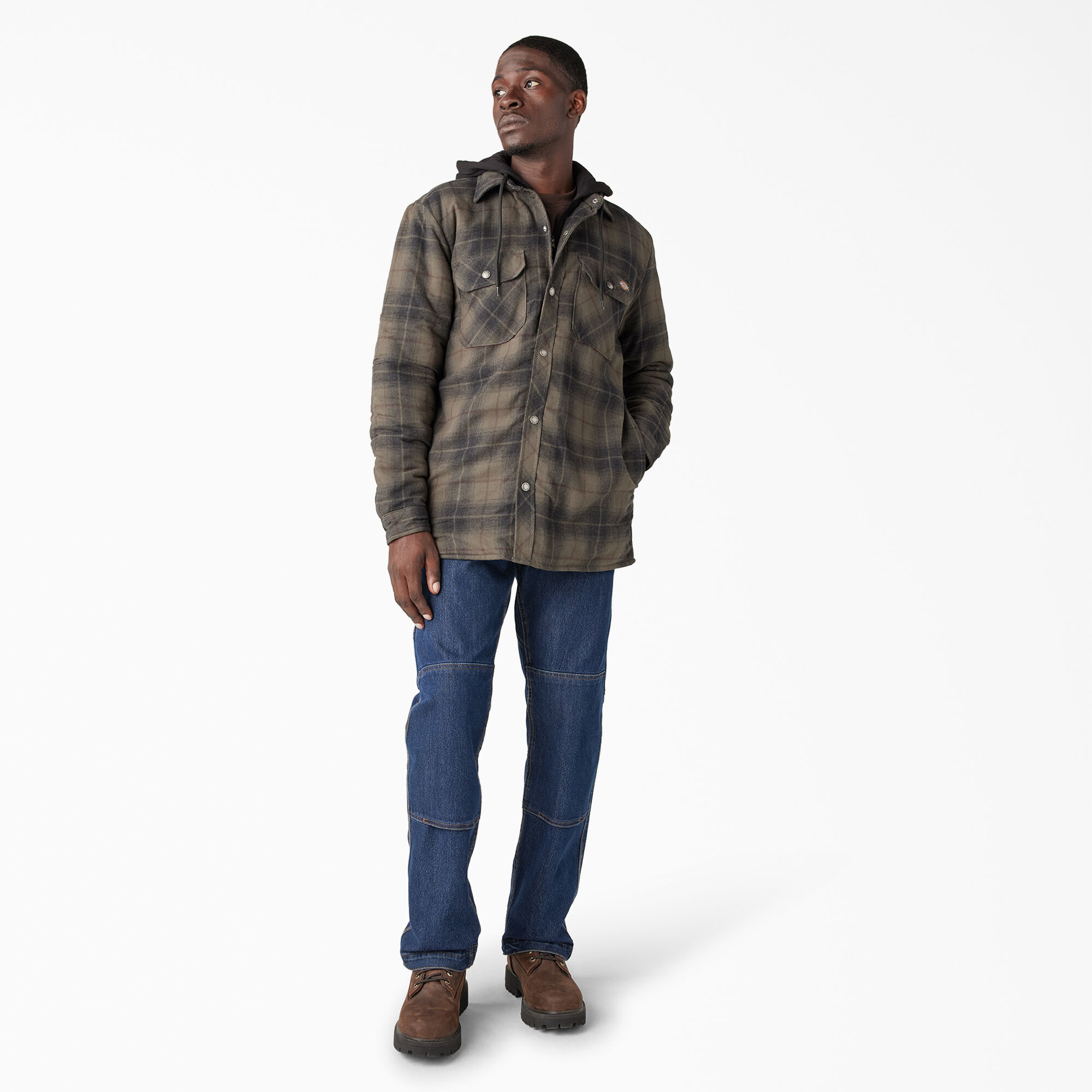 Mens fleece lined shop denim shirt jacket