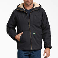 Duck High Pile Fleece Lined Hooded Jacket - Rinsed Black (RBK)