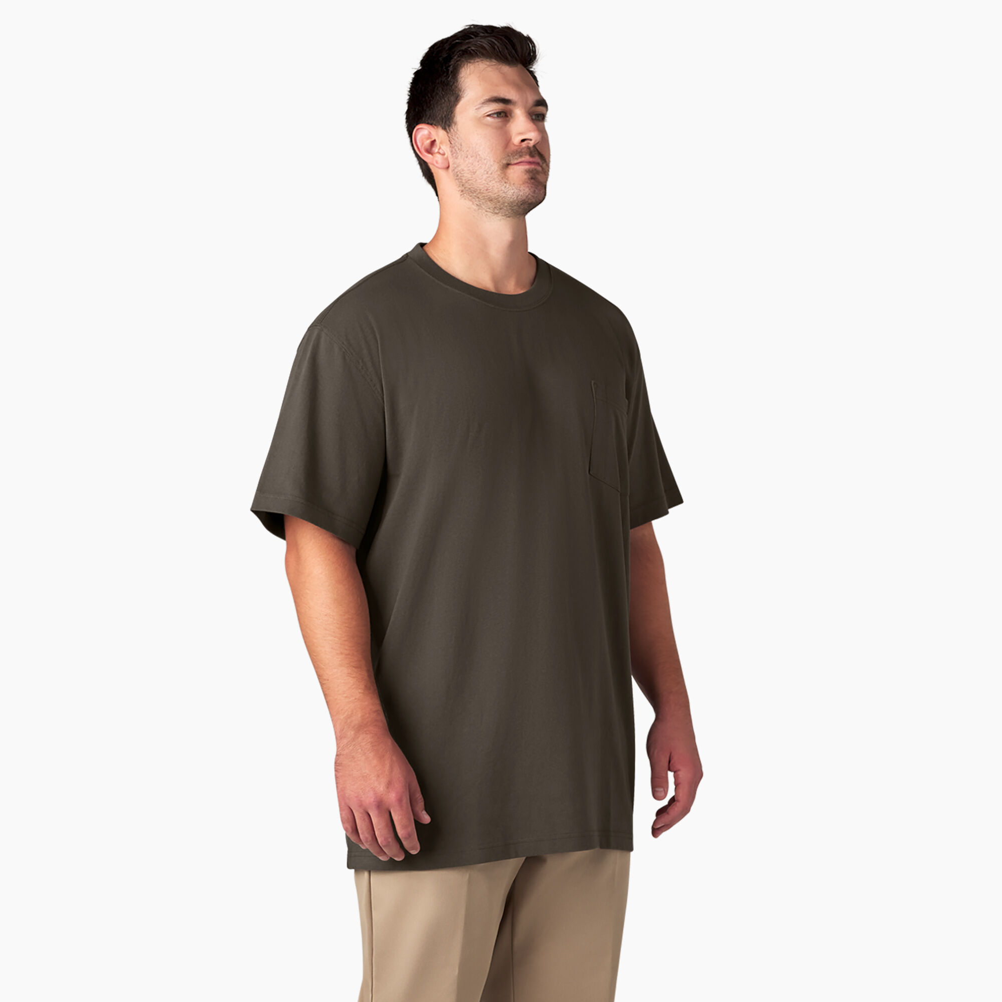 Dickies men's short sleeve heavyweight crew neck pocket tee clearance