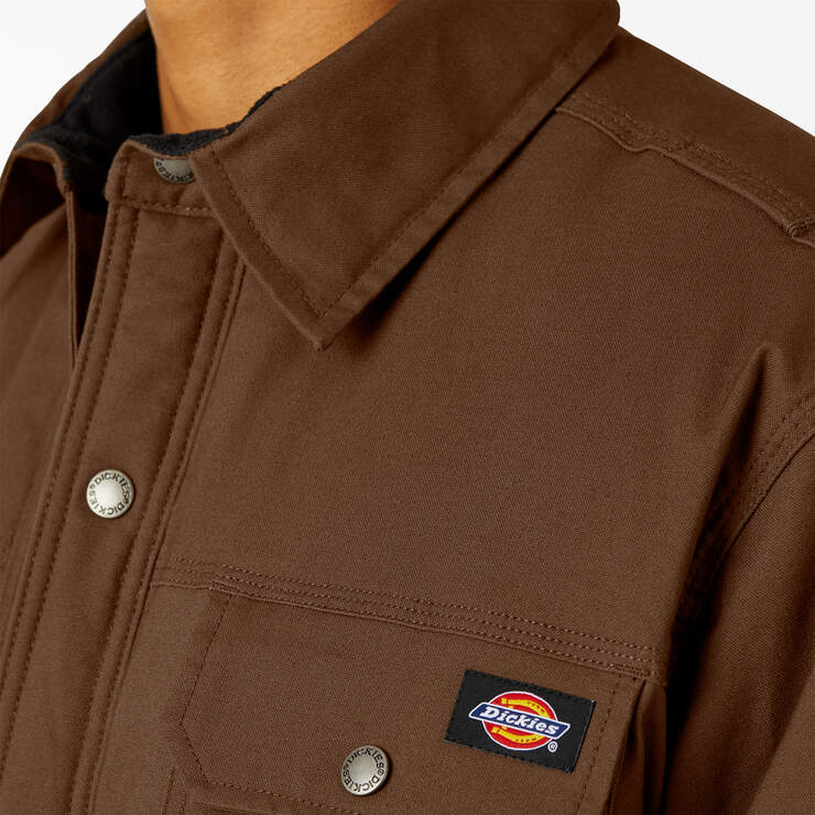 Water Repellent Fleece-Lined Duck Shirt Jacket - Timber Brown (TB) image number 5