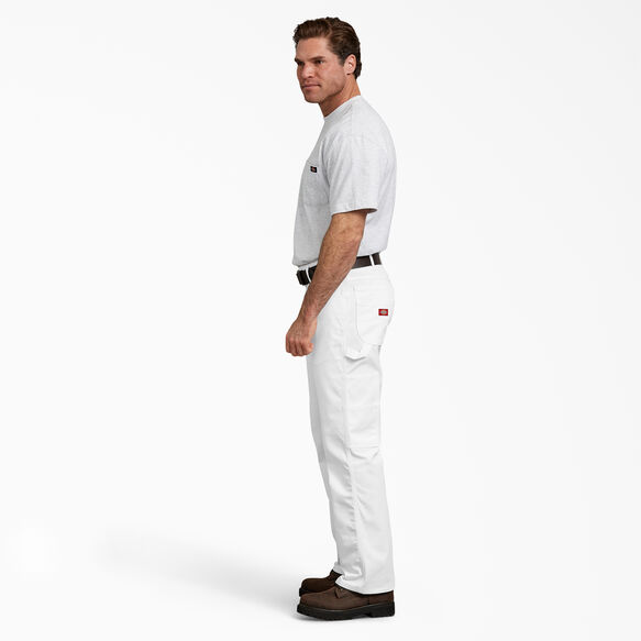 Pantalon de peintre de coupe d&eacute;contract&eacute;e en tissu FLEX - White &#40;WH&#41;