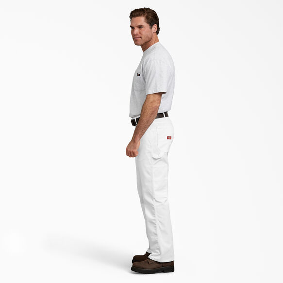 Relaxed Fit Straight Leg Painter&#39;s Pants - White &#40;WH&#41;