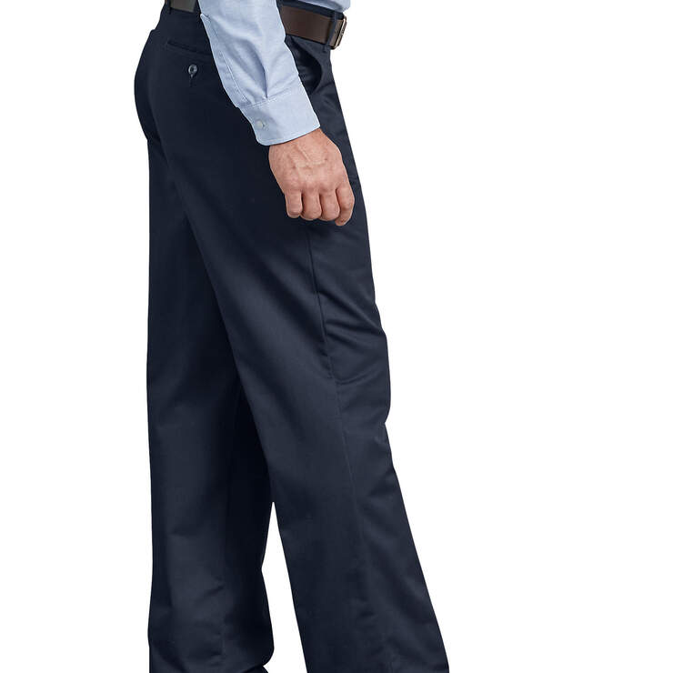 Pantalon en coton à devant plat - Dark Navy (DN) numéro de l’image 3