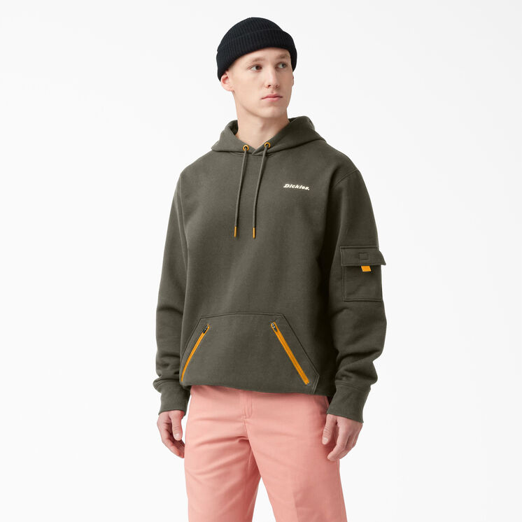 Fleece Cargo Hoodie - Military Green &#40;ML&#41;