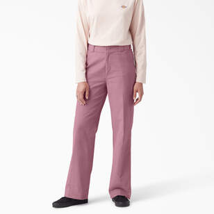 Pantalon en velours côtelé de coupe standard à jambe ample Halleyville pour femmes