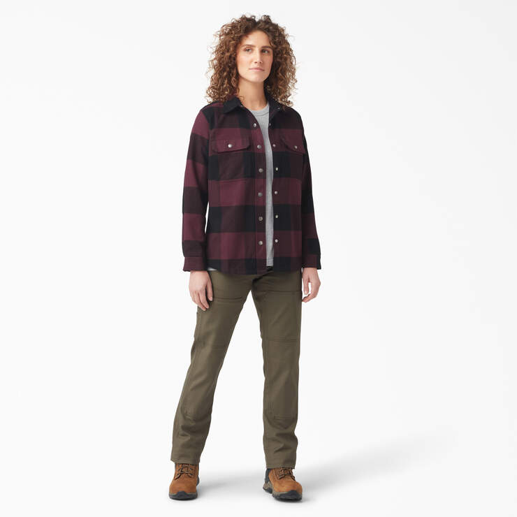 Women’s DuraTech Renegade Flannel Shirt - Burgundy Buffalo Plaid (A2Y) image number 4
