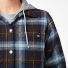 Women&rsquo;s Flannel Hooded Shirt Jacket - Clear Blue/Brown Ombre Plaid &#40;A1G&#41;