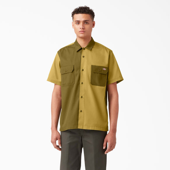 Chemise de travail &agrave; manches courtes en serg&eacute; - Rinsed Military/Moss Green &#40;R2G&#41;