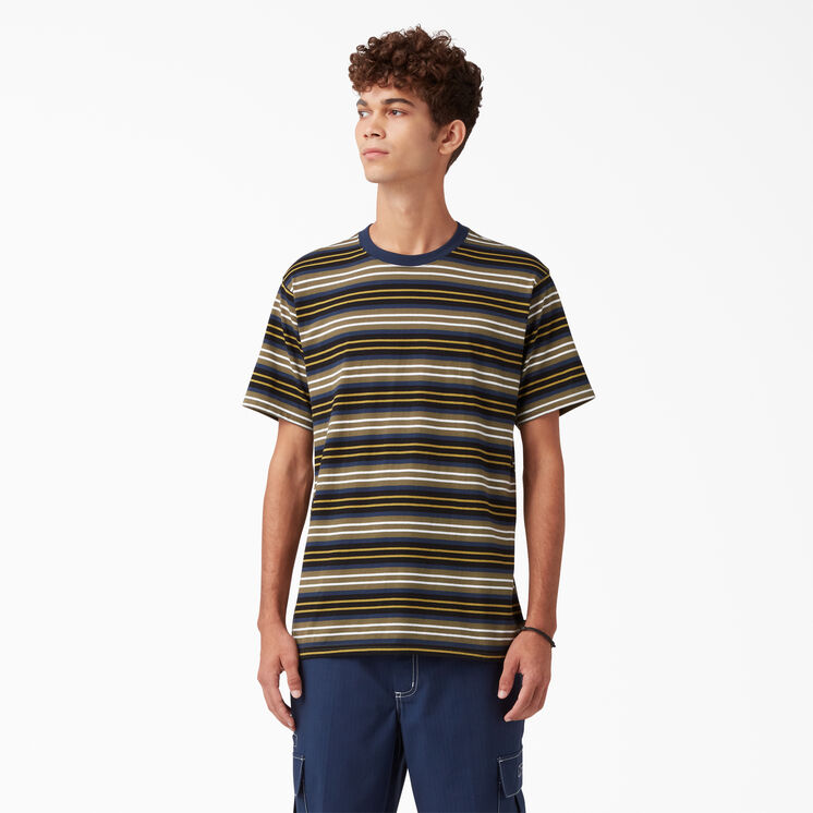 Dickies Skateboarding Striped T-Shirt - Black/Moss Stripe &#40;B2S&#41;