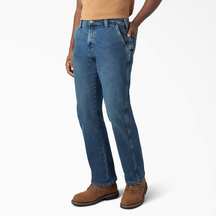 FLEX Relaxed Fit Carpenter Jeans - Tined Denim Wash (TWI) image number 3