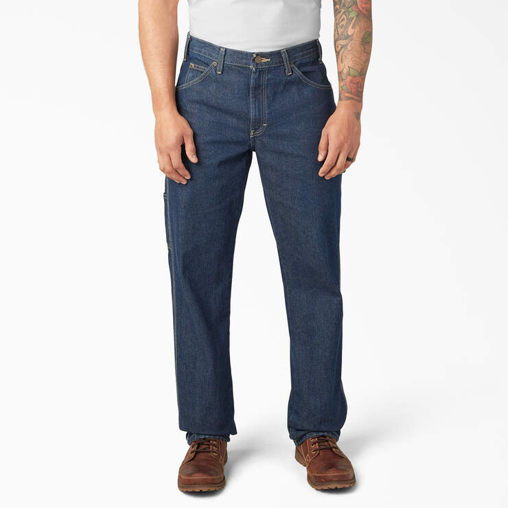 Relaxed Fit Heavyweight Carpenter Jeans - Rinsed Indigo Blue (RNB) image number 1