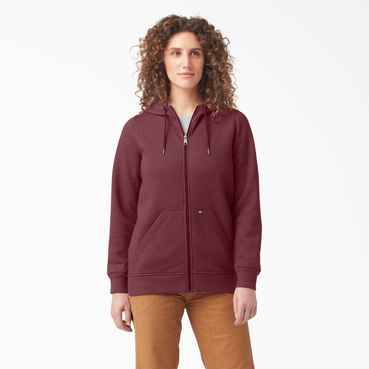 Women&#39;s Heavyweight Full-Zip Fleece Hoodie - Burgundy Heather &#40;BYH&#41;