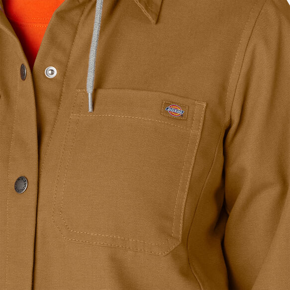 Women&rsquo;s Duck Hooded Shirt Jacket - Brown Duck &#40;BD&#41;