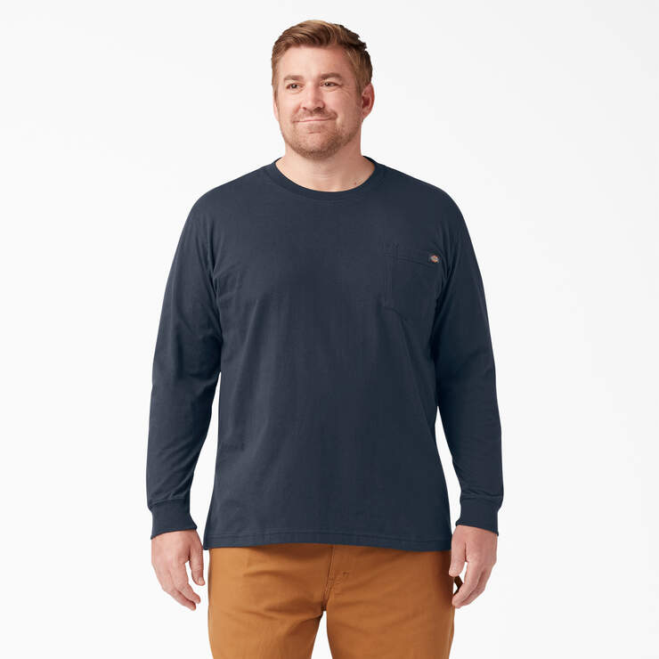 Heavyweight Long Sleeve Pocket T-Shirt - Dark Navy (DN) image number 4