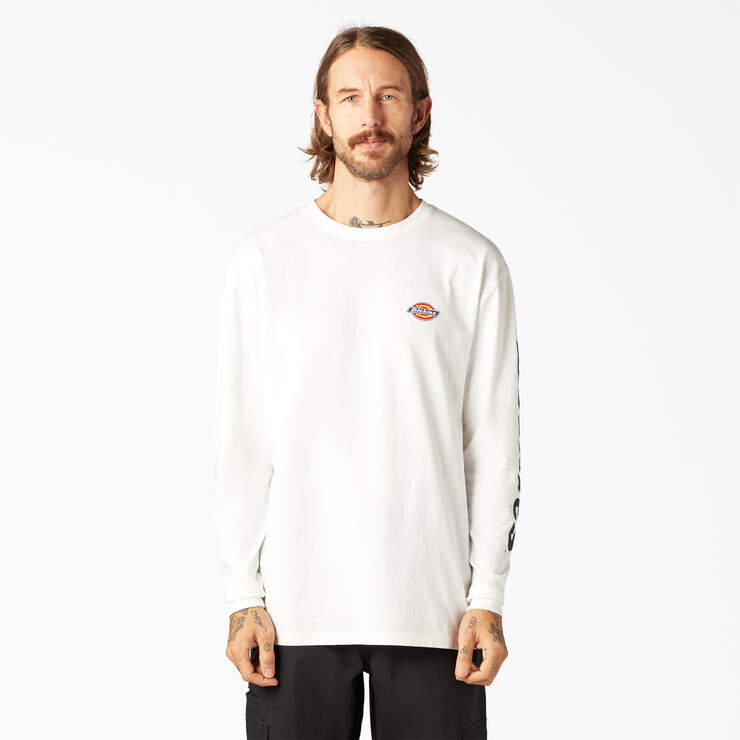 Heavyweight Long-Sleeve Graphic T-Shirt - White (WH) image number 3