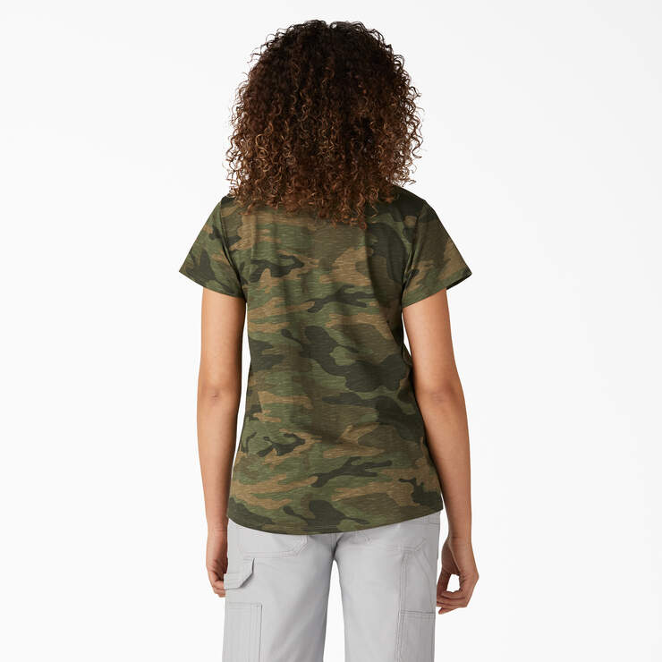 Women's Short Sleeve V-Neck T-Shirt - Light Sage Camo (LSC) image number 2
