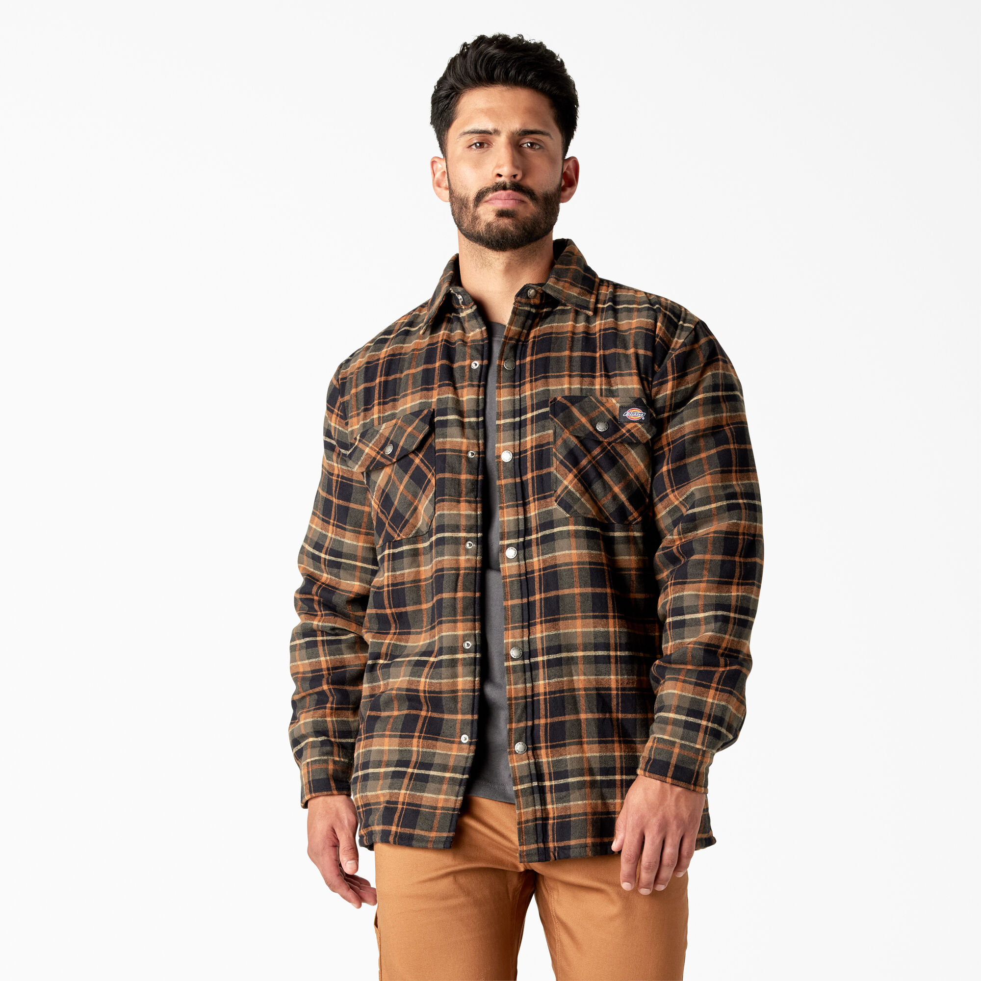 Fleece lined flannel clearance shirt with hood