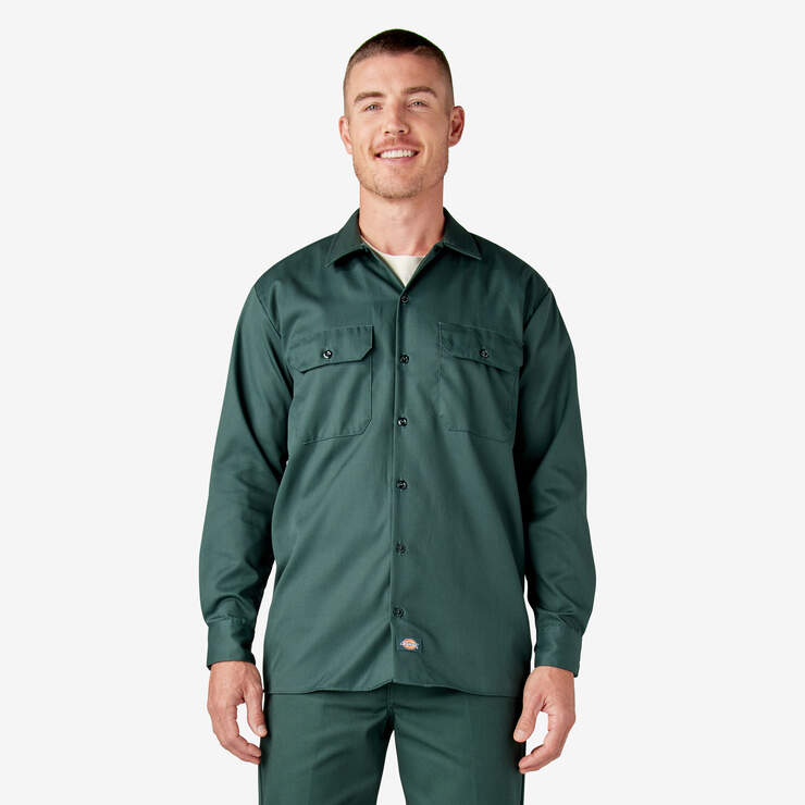 Long Sleeve Work Shirt - Hunter Green (GH) image number 1