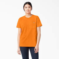 T-shirt épais à manches courtes et à poche pour femmes - Orange (OR)